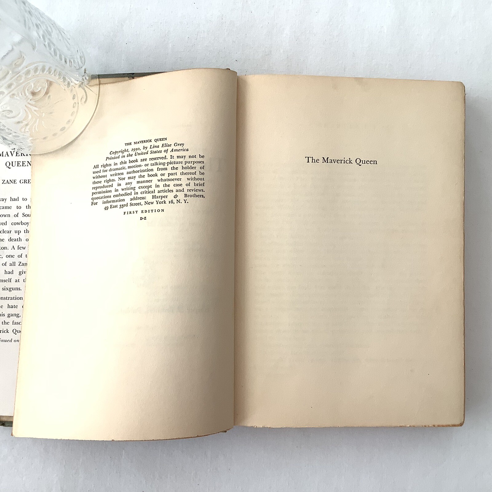 Zane Grey / The Maverick Queen 1st Edition 1950