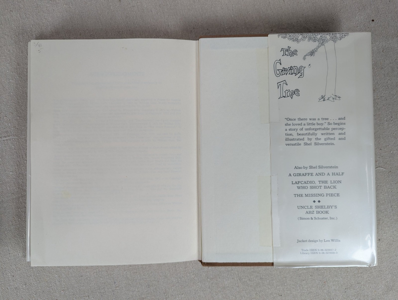 Where The Sidewalk Ends Shel Silverstein 1974 First Edition Non-1st Print HC DJ