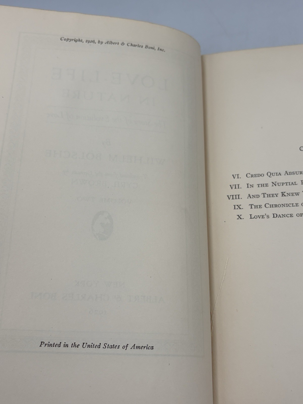 Love Life in Nature Vol. 1 & 2 By Bolsche (1926) 1st Edition Vintage Hardcovers
