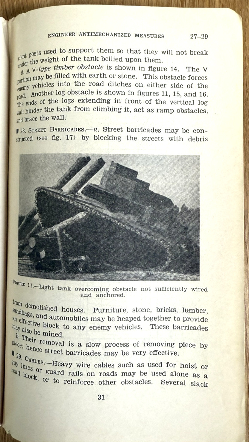 Engineer Antimechanized Measures 1940 US War Department FM 5-30 Antitank WWII