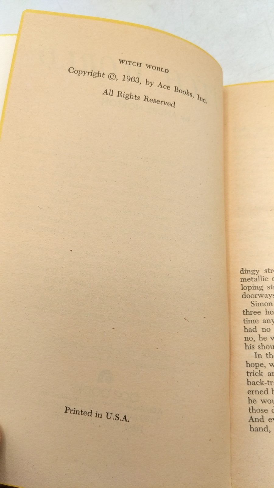 Witch World Andre Norton Paperback 1963