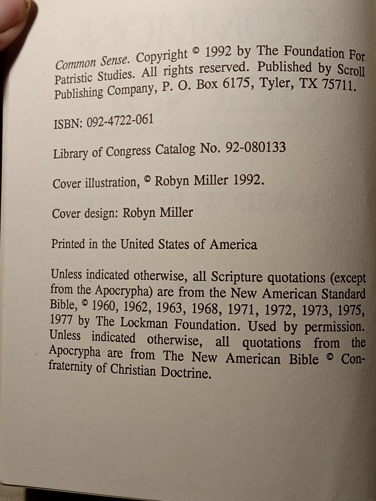 Common Sense by David W. Bercot (1992) — 1st Edition!!