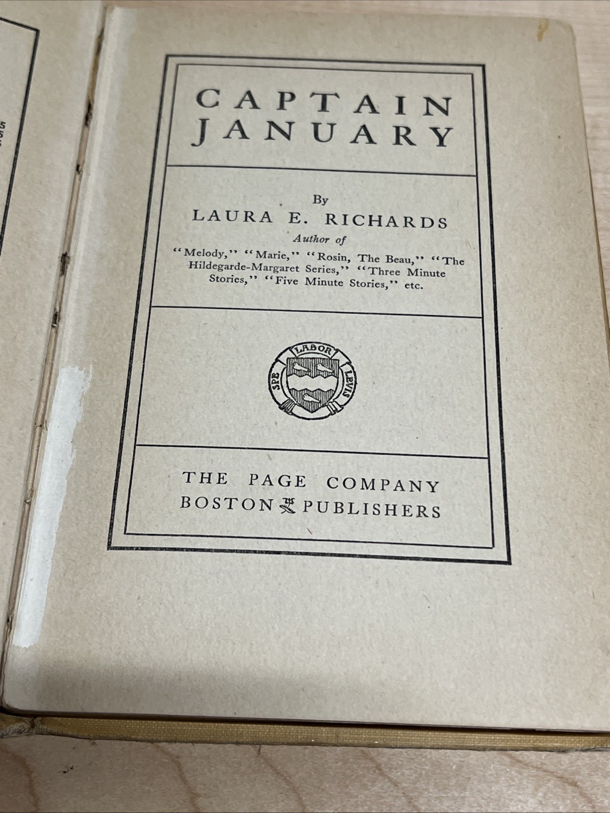 Captain January By Laura E. Richards 1921 San Antonio, Guenther, St Mary’s Hall