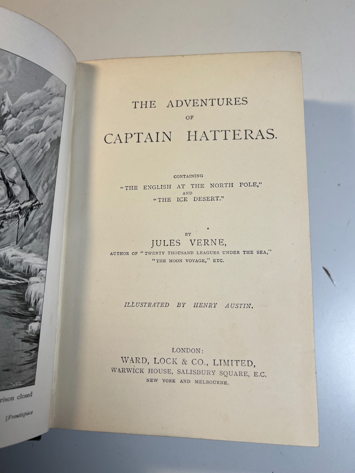 Antique Victorian Ornate Book Adventures of Captain Hatteras JULES VERNE 1890s