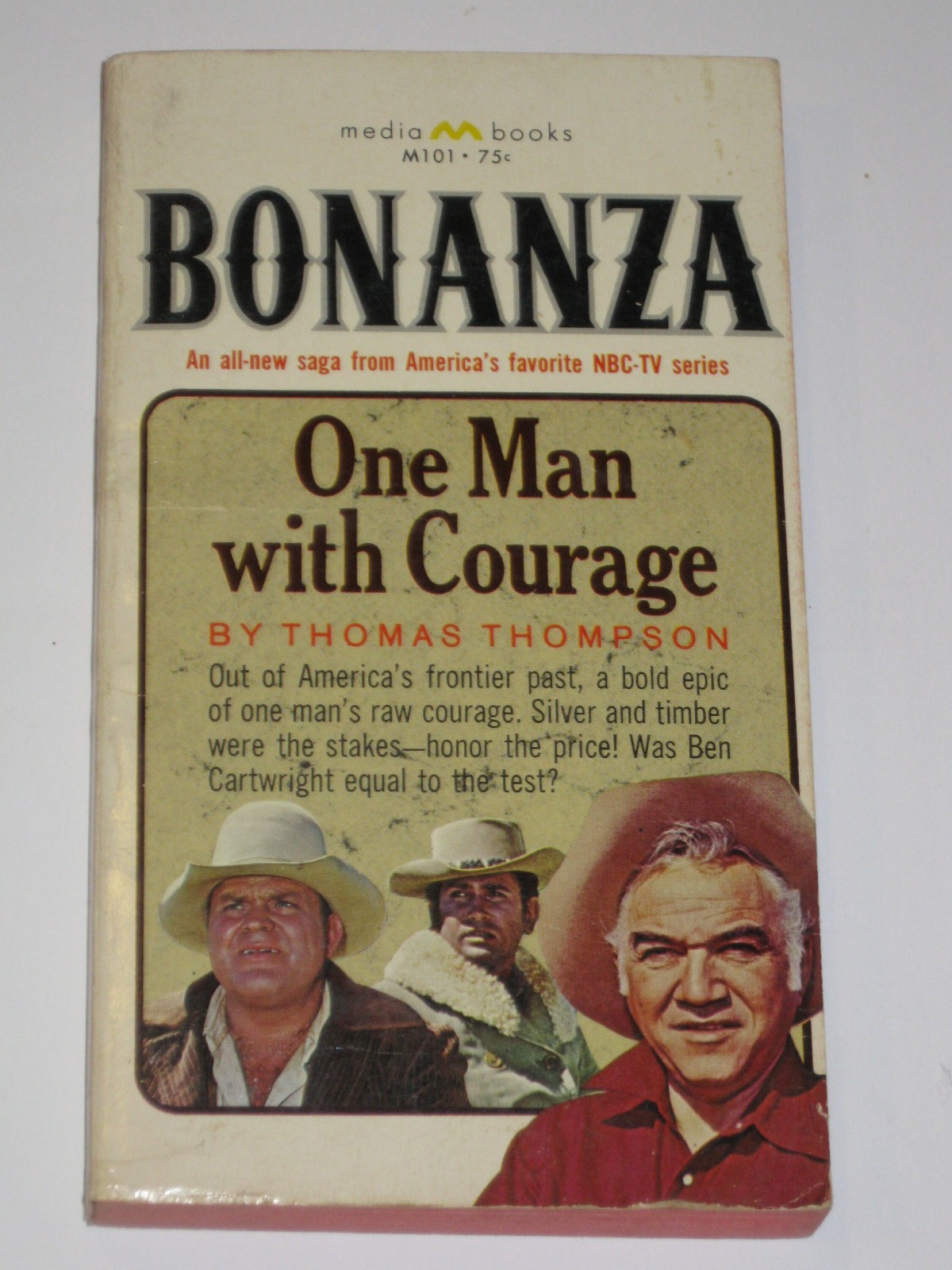 BONANZA One Man With Courage VG Michael Landon Vintage TV tie-in pb book