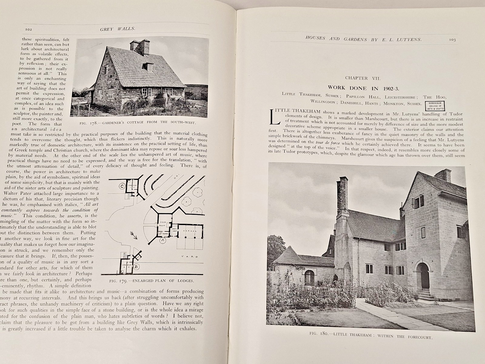 E.L. LUTYENS Houses & Gardens by 1914 Described & Criticised by Lawrence Weaver