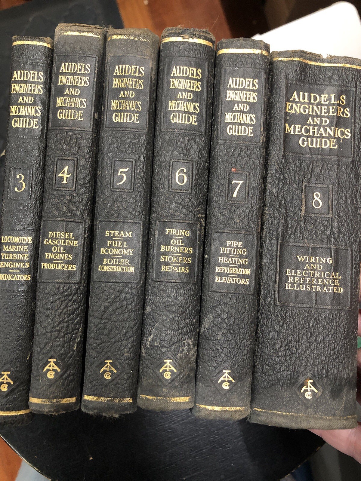 1921 Set Of 6 Audels Engineers Mechanics GuidesVol 3-8