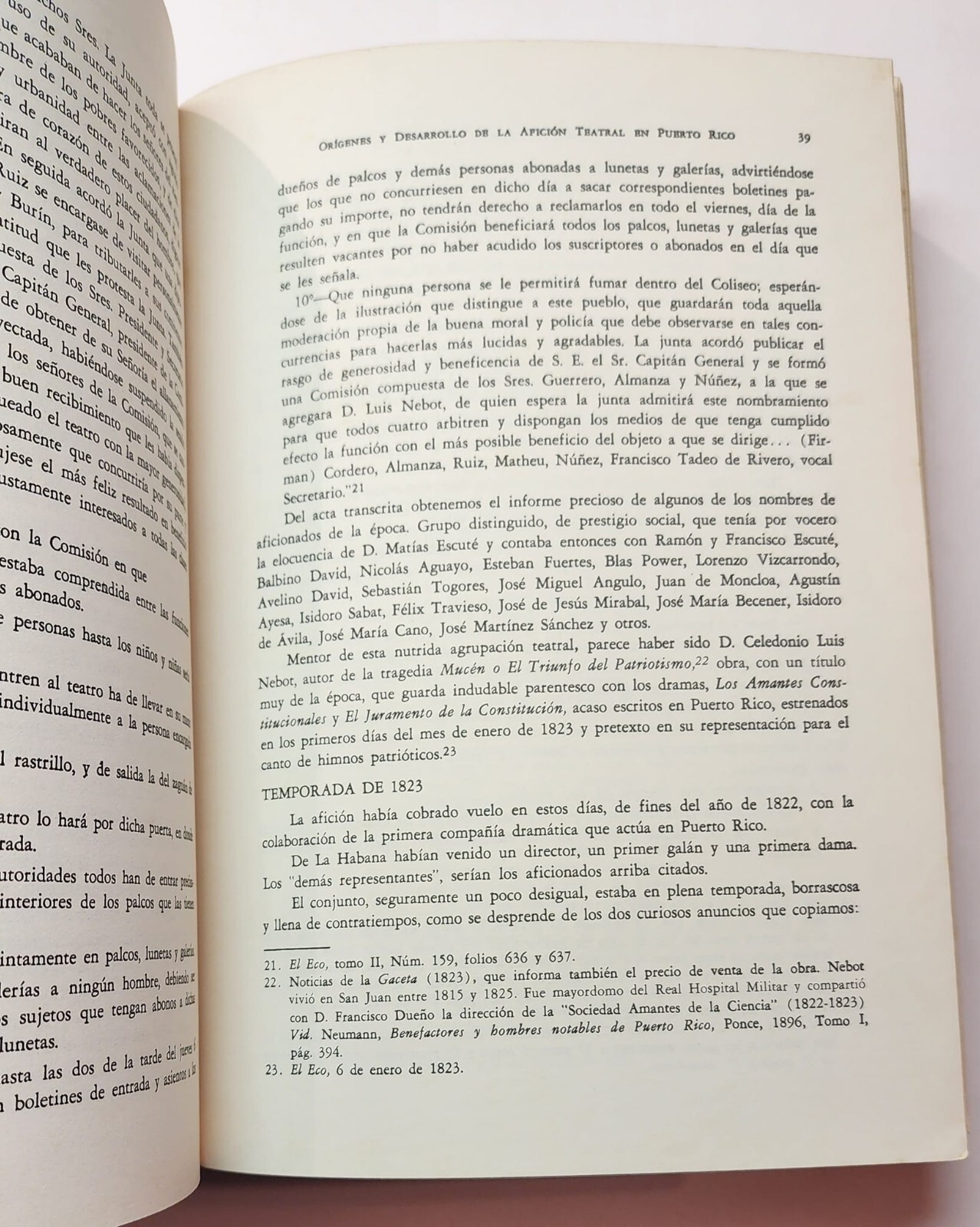 VTG H/C BOOK / ORIGENES Y DESARROLLO DE LA AFICION TEATRAL EN PUERTO RICO 1970