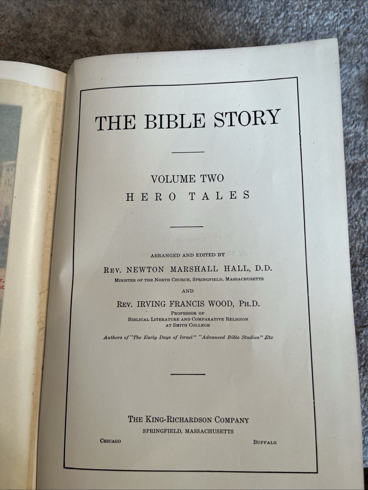 The Bible Story Volume 2 Hero Tales, by Rev Newton Marshall Hall, 1906, MM-4-4