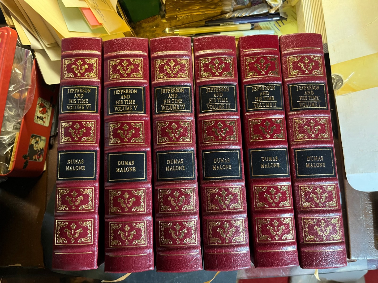 Jefferson And His Time + Writings by Dumas Malone 8 Volume Easton Press set