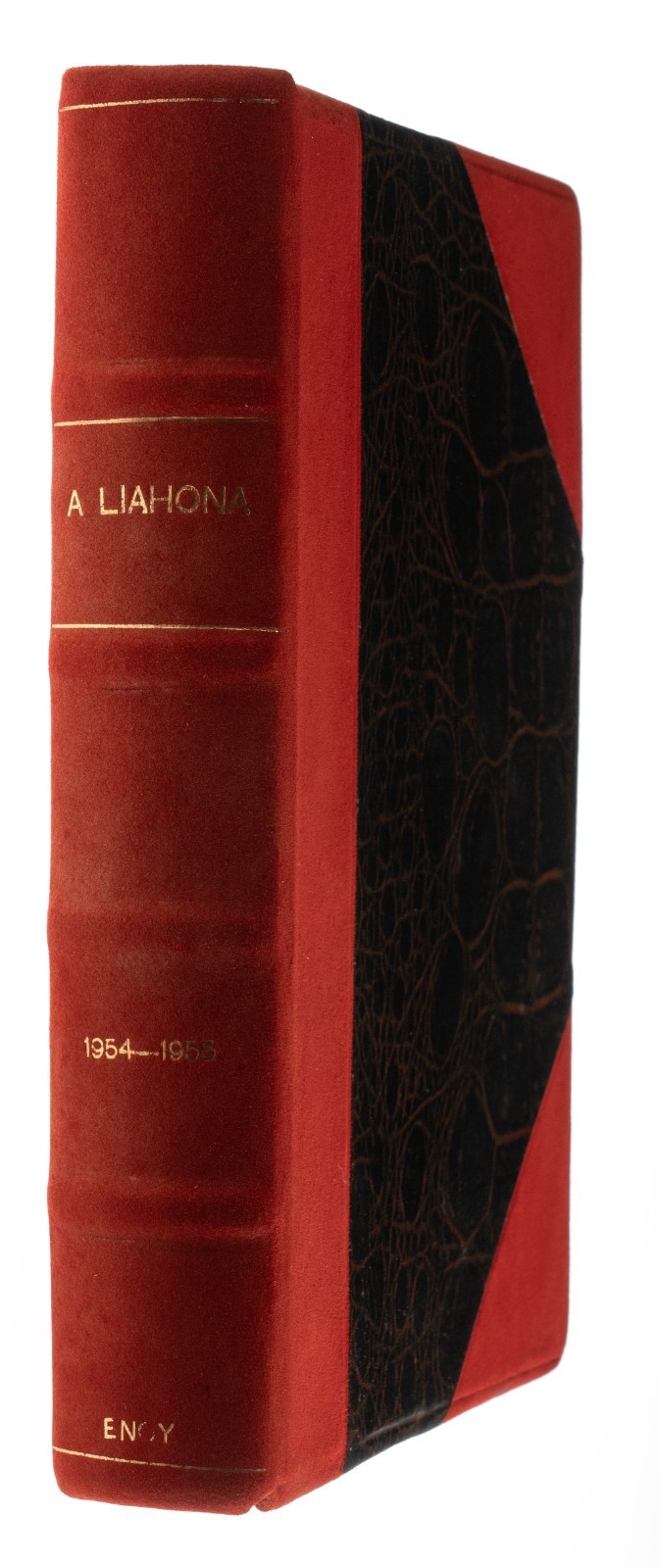 Leather Bound 1954-1955 A Liahona Portuguese Brazil Mormon LDS Church Magazine