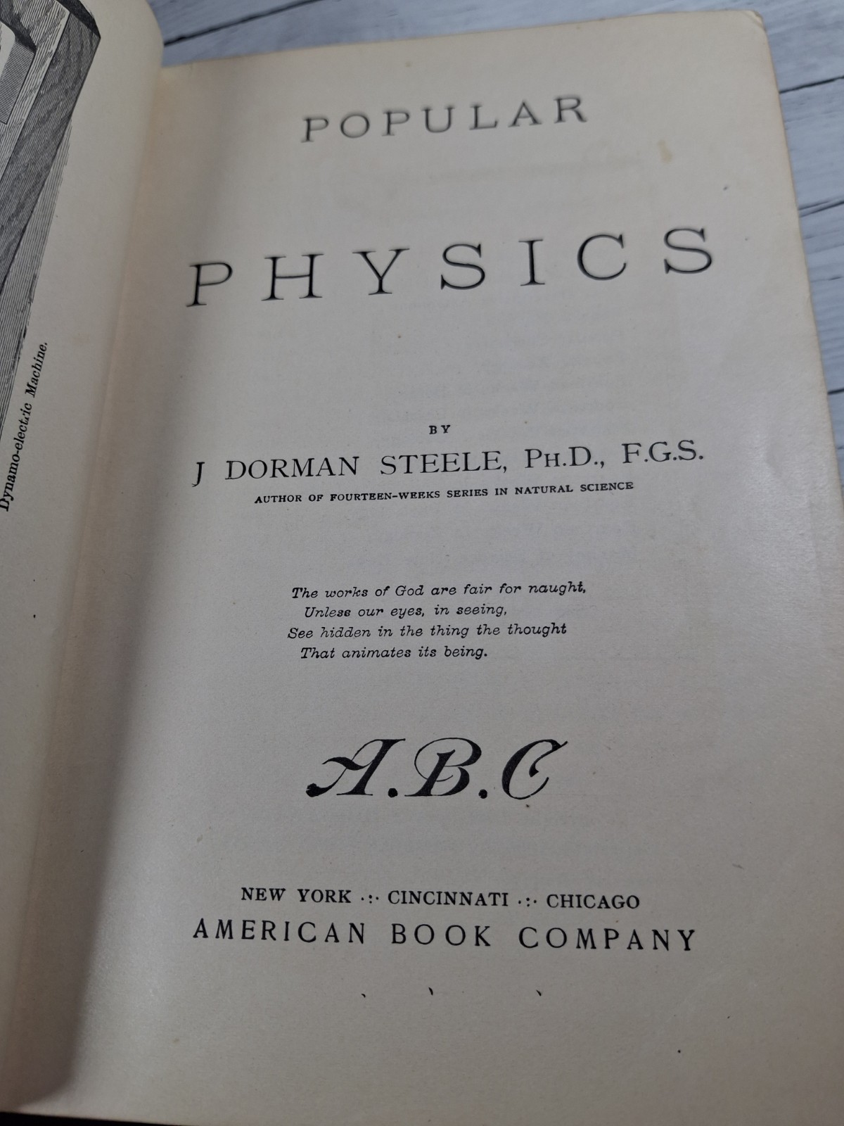 Steele’s Popular Sciences Physics J Dorman Steele 1896 American Book Co. HC