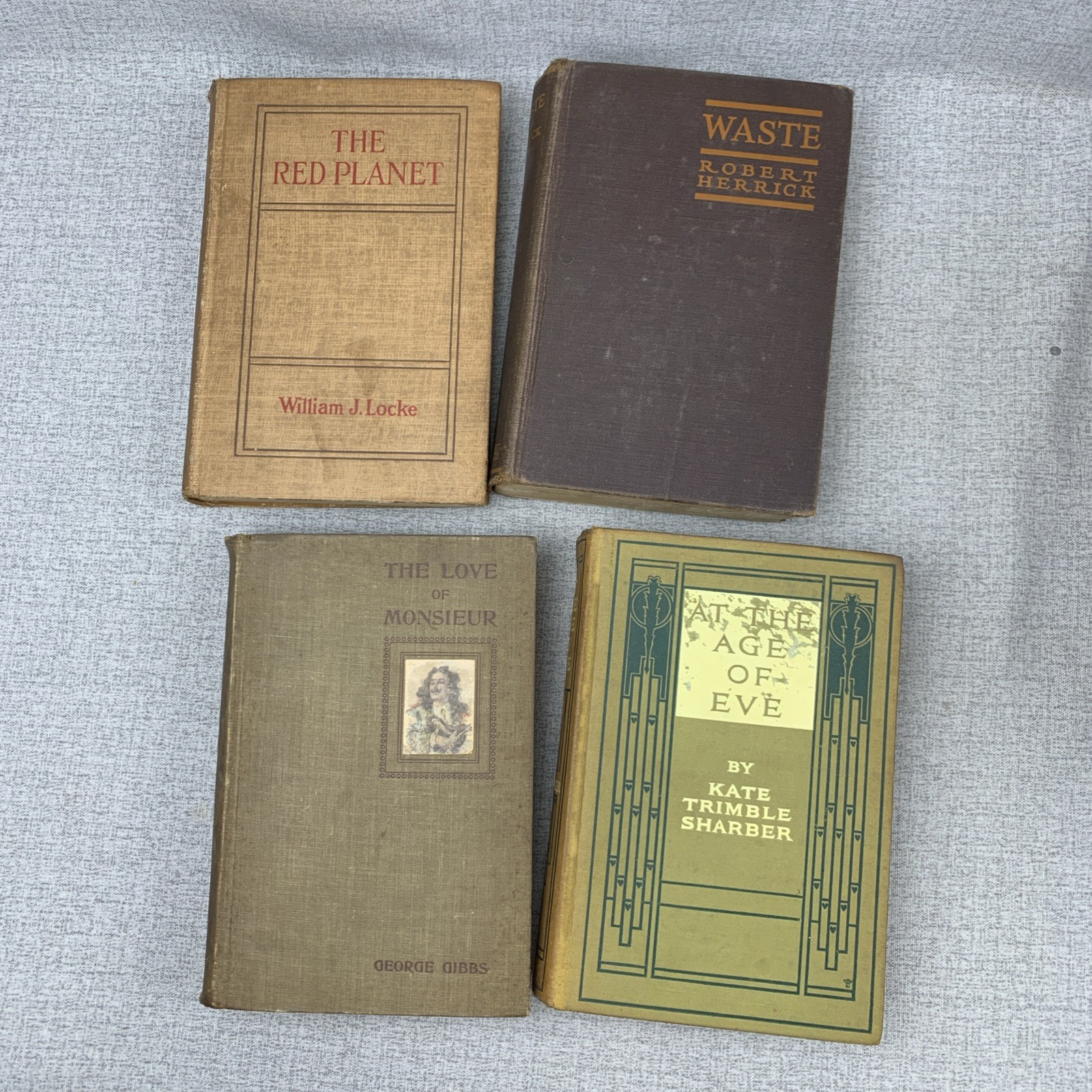Lot of 16 Antique Decorative Vintage Fiction Books Instant Library Staging