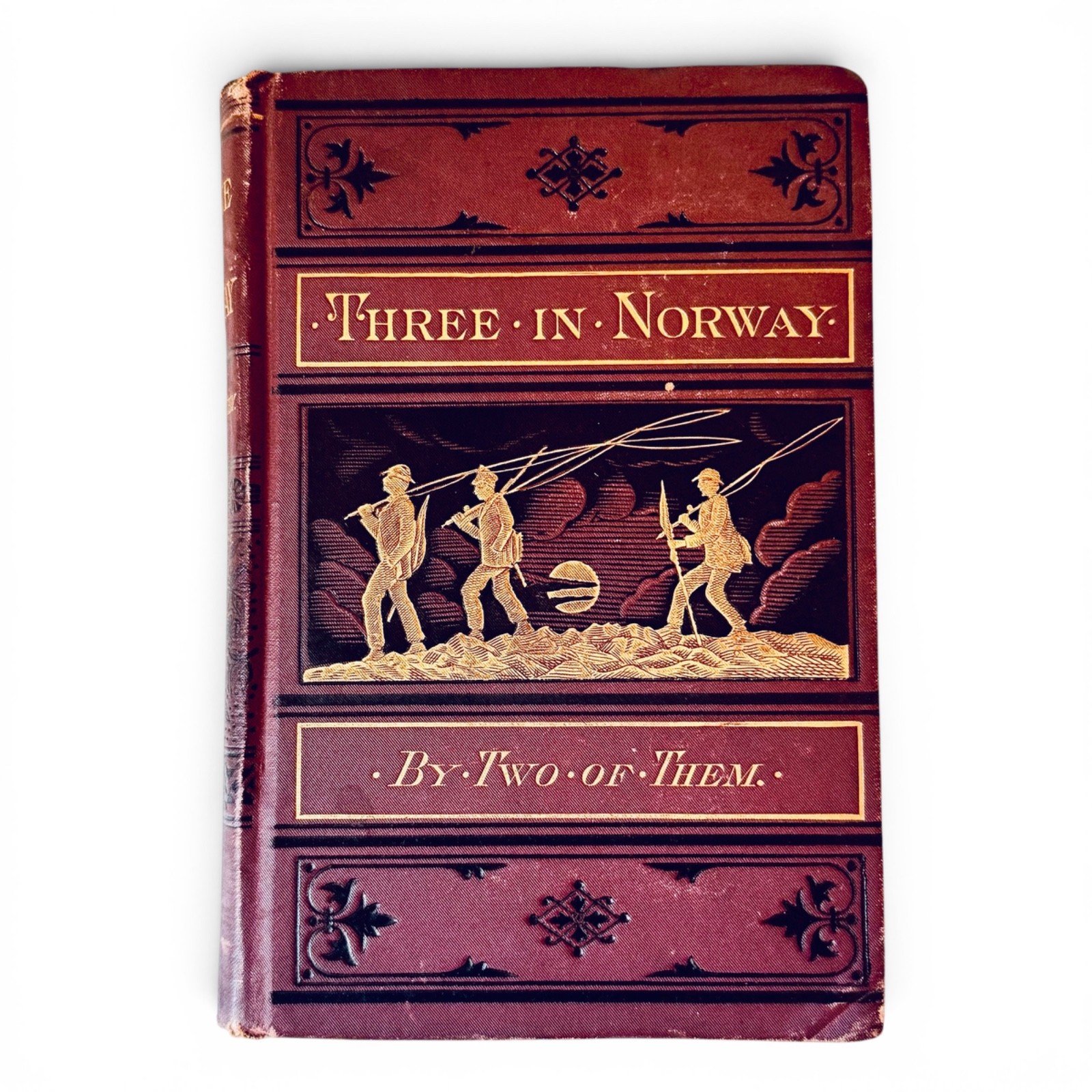 „Three in Norway“ Porter & Coates 1888 Edition Gilt Cover Map Illustrated RARE