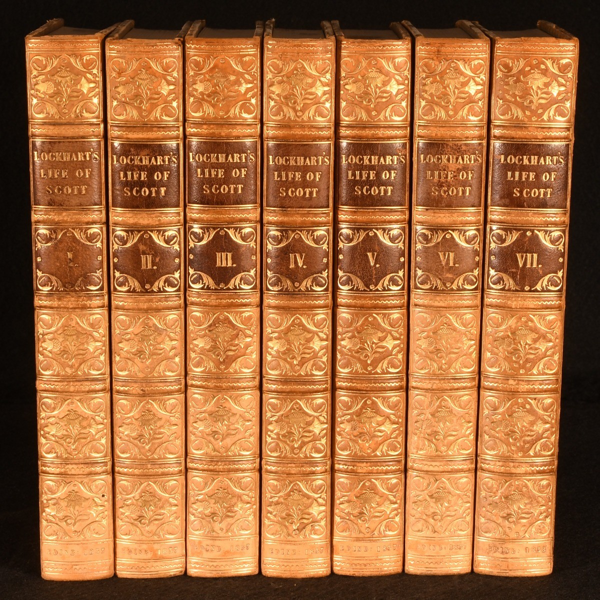 1837-1838 7vol Memoirs of the Life of Sir Walter Scott, Bart First Ed.