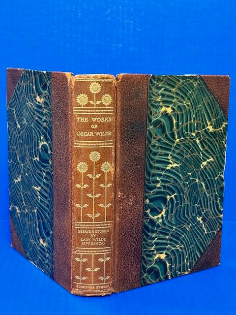 1909 -THE WORKS OF OSCAR WILDE: ESSAYS & STORIES BY LADY WILDE-SUNFLOWER ED-RARE