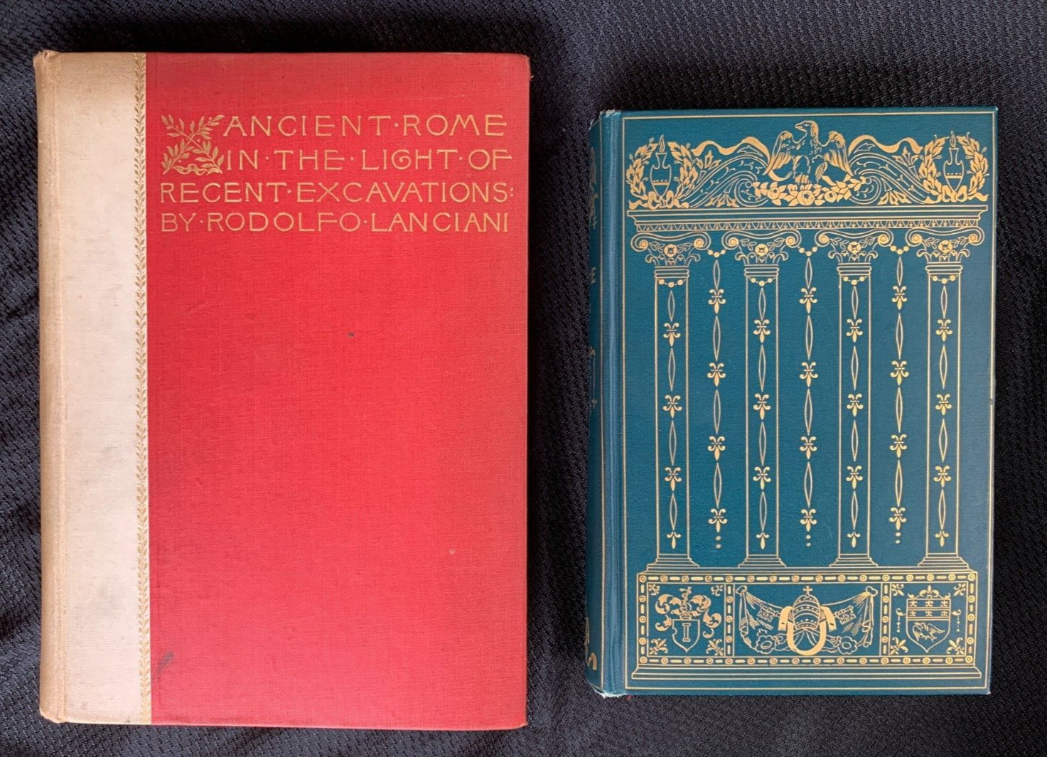 2, 19Cen books on Ancient Rome: ROME w/map by Wey & ANCIENT ROME by Lanciani VG+