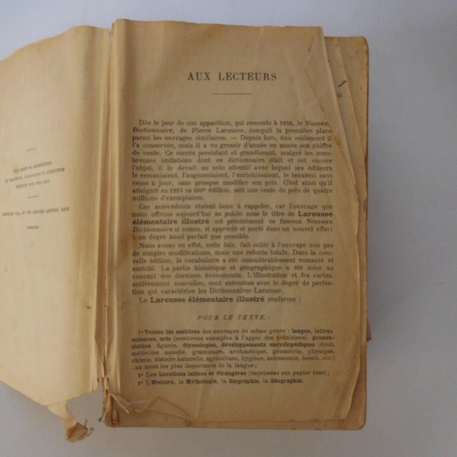 Larousse Elementary Illustrated 1923 Claude Paul Augé Dictionary France N8166