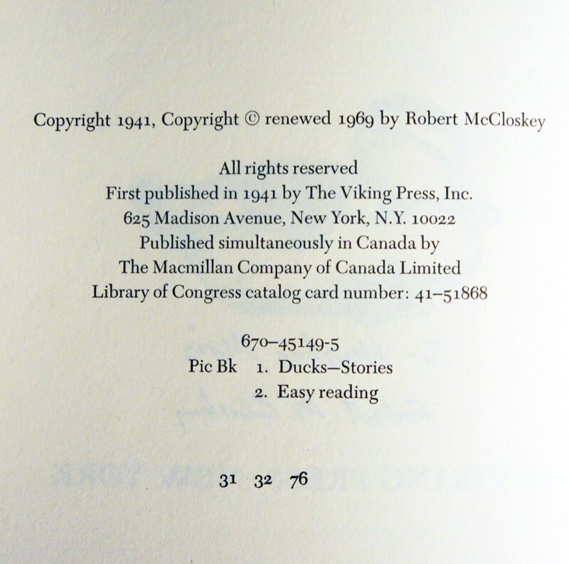 Robert McCloskey SIGNED – Make Way For Ducklings – 1976 Ed (Caldecott, Boston)!