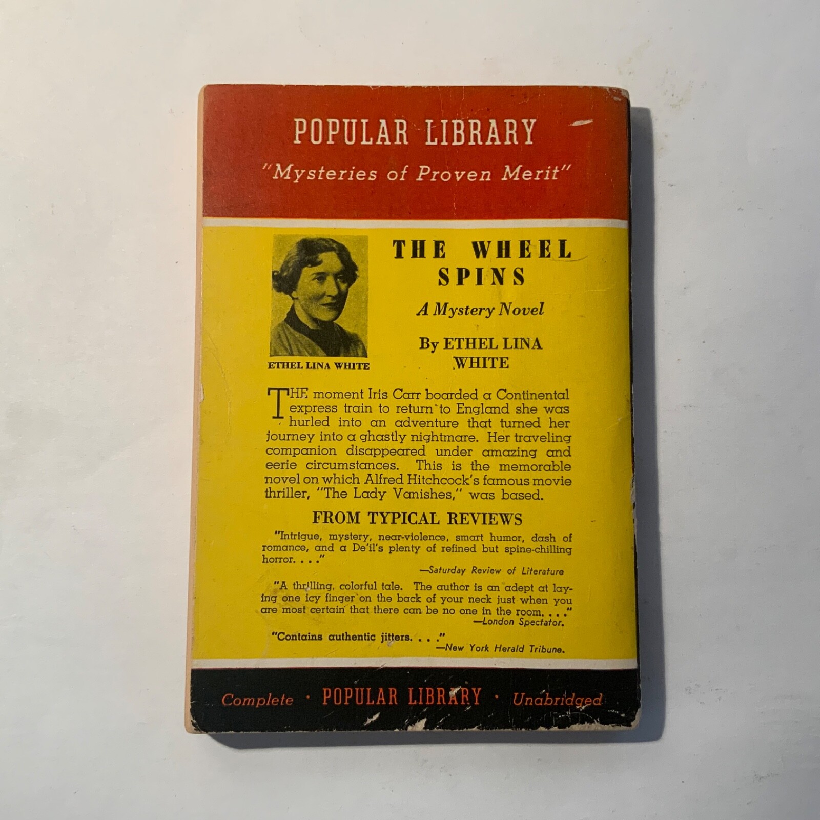 The Wheel Spins (a.k.a. The Lady Vanishes) by Ethel Lina White 1944 Pop Lib 32