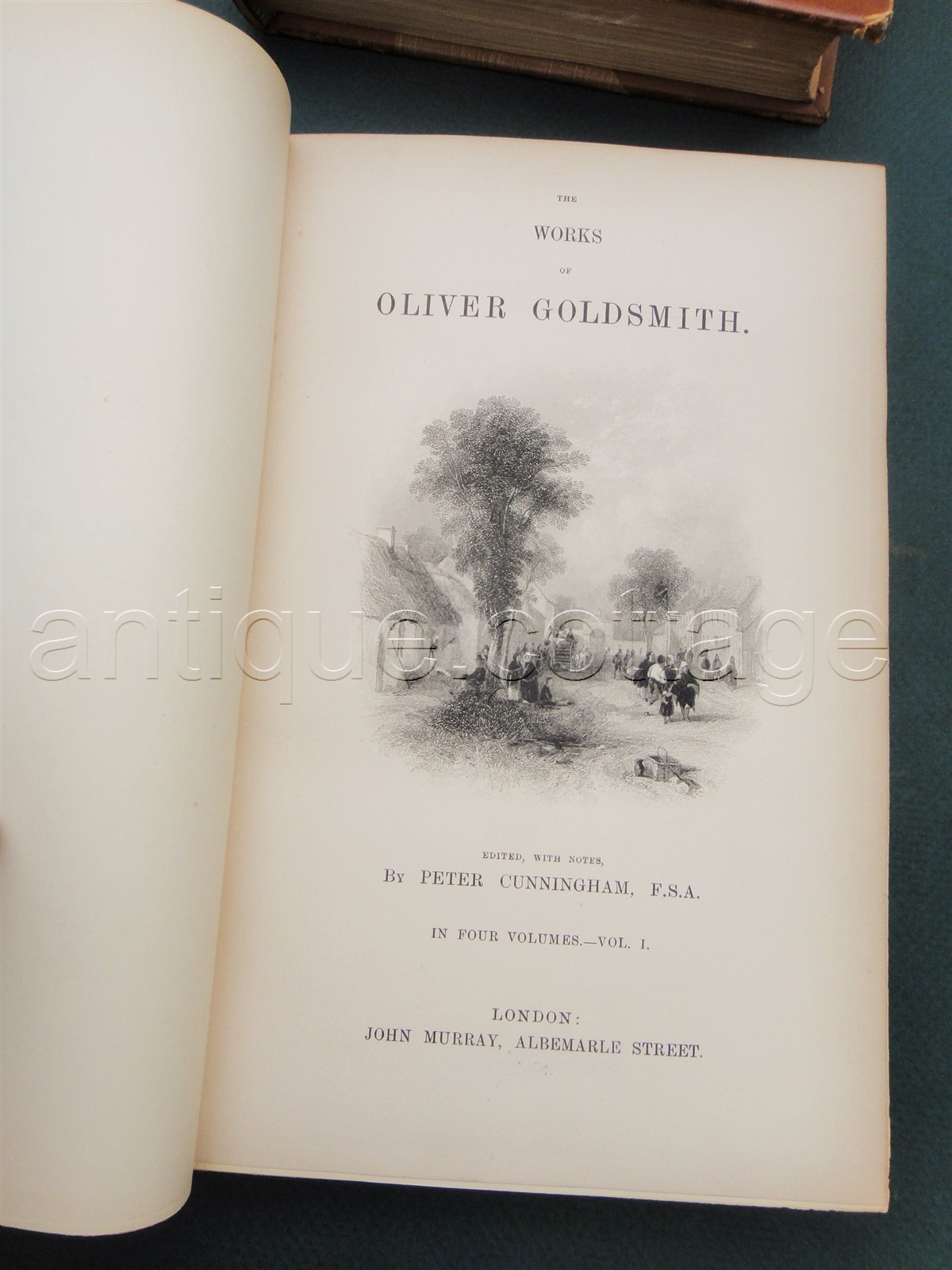 1878 antique WORKS of OLIVER GOLDSMITH vols 1 & 2