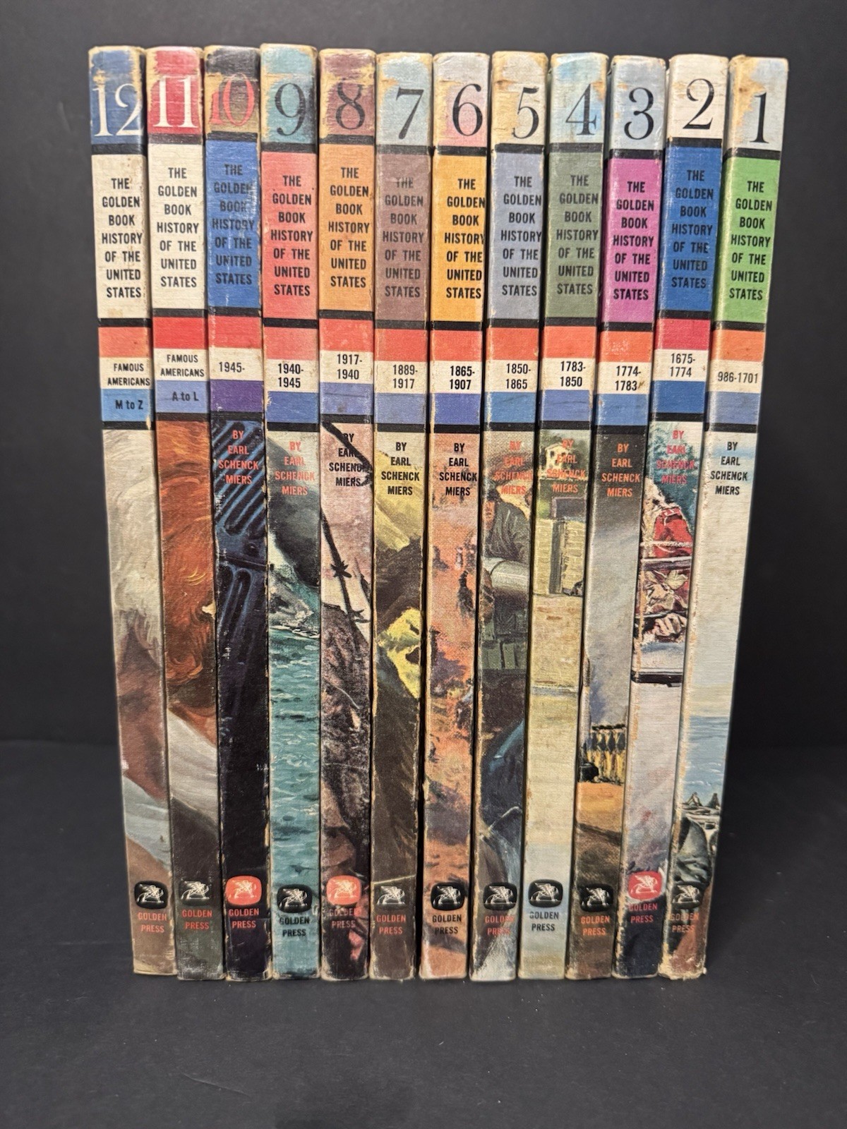 The Golden Book History of the United States Vol 1-12 Complete Set 1963 HC