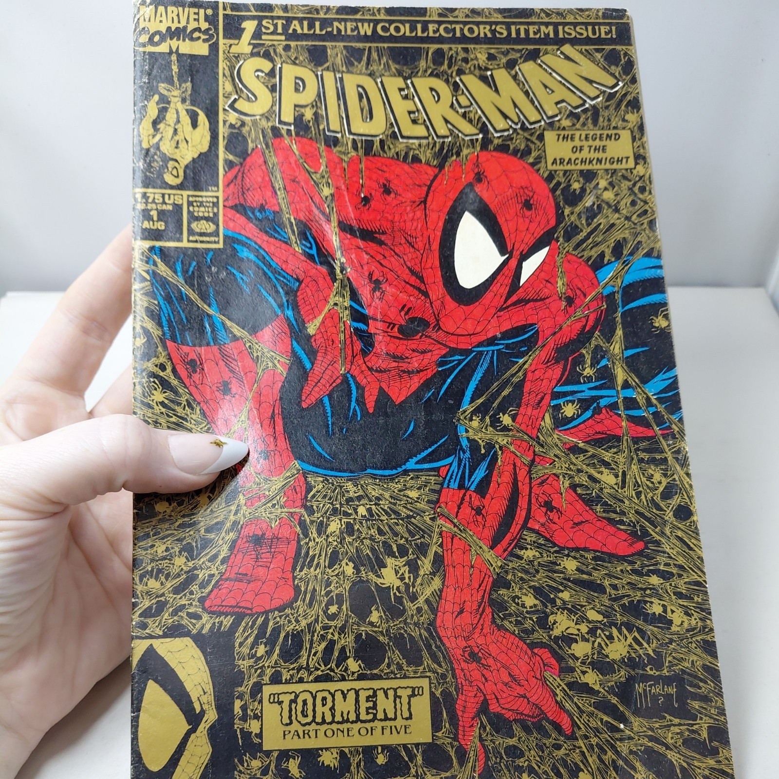 Spider-Man 1st Collector’s Issue Gold McFarlane Cover Torment Part 1 Comic Book