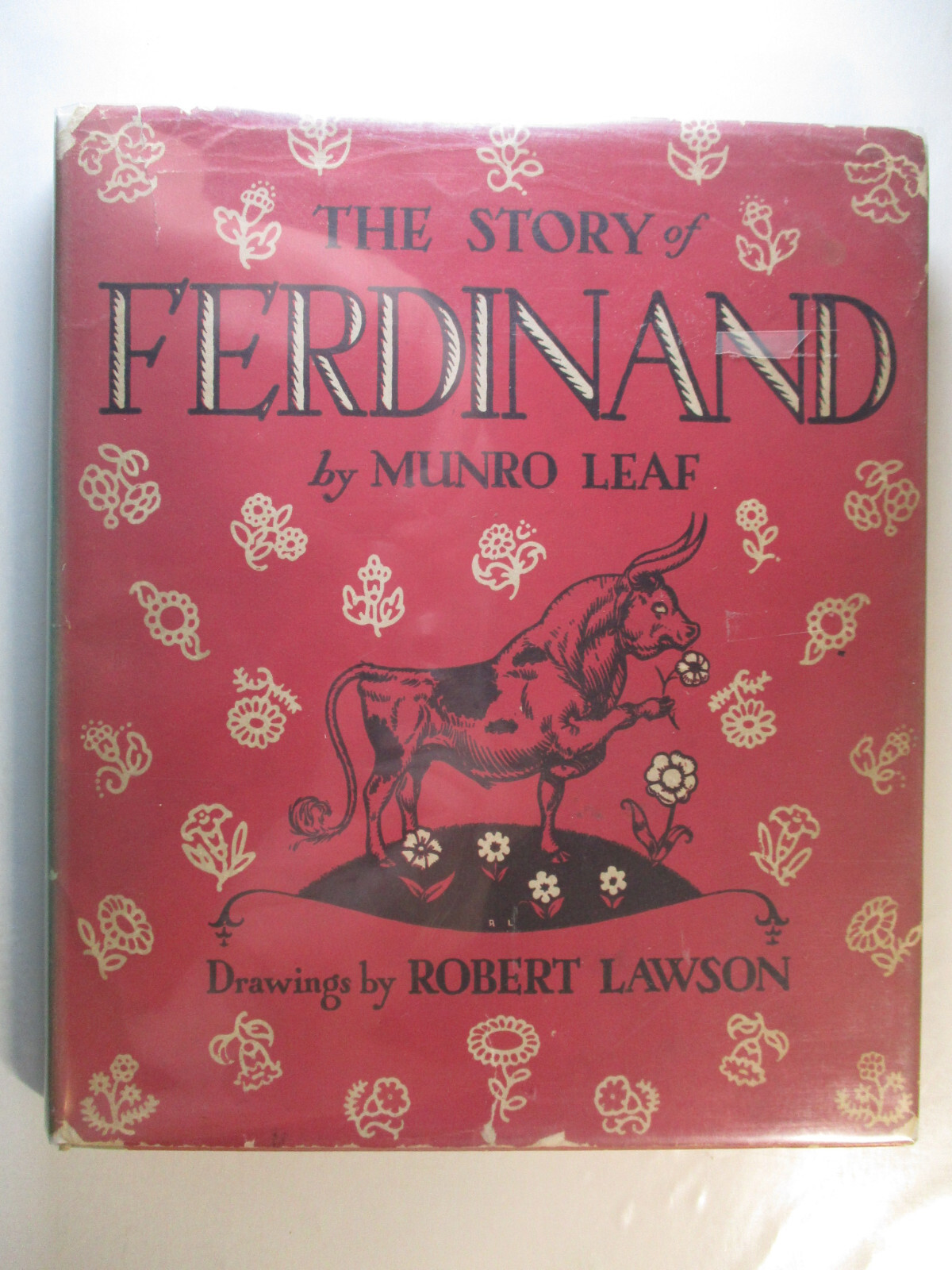 Story of Ferdinand, Munro Leaf, Robert Lawson, Viking Press, DJ, 8th Print, 1937