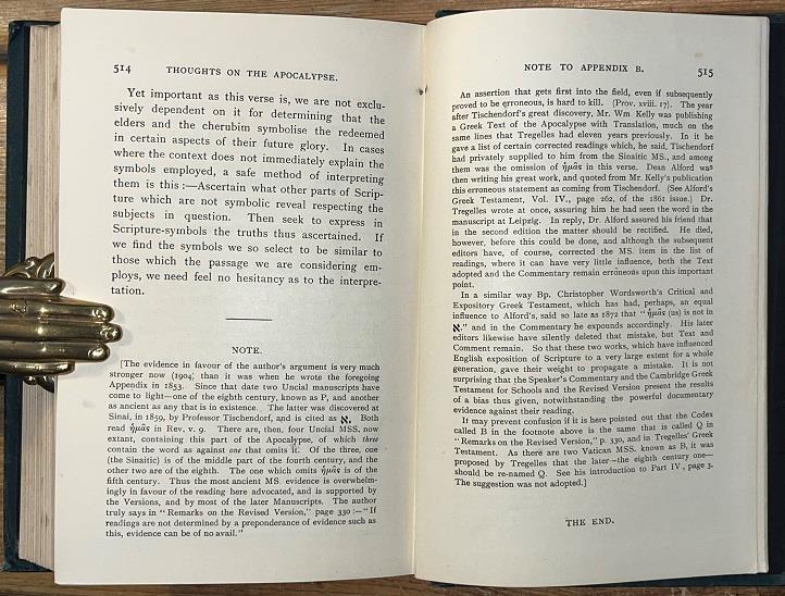 Benjamin Wills Newton ‚Thoughts On The Apocalypse‘ Plymouth Brethren. Theology.