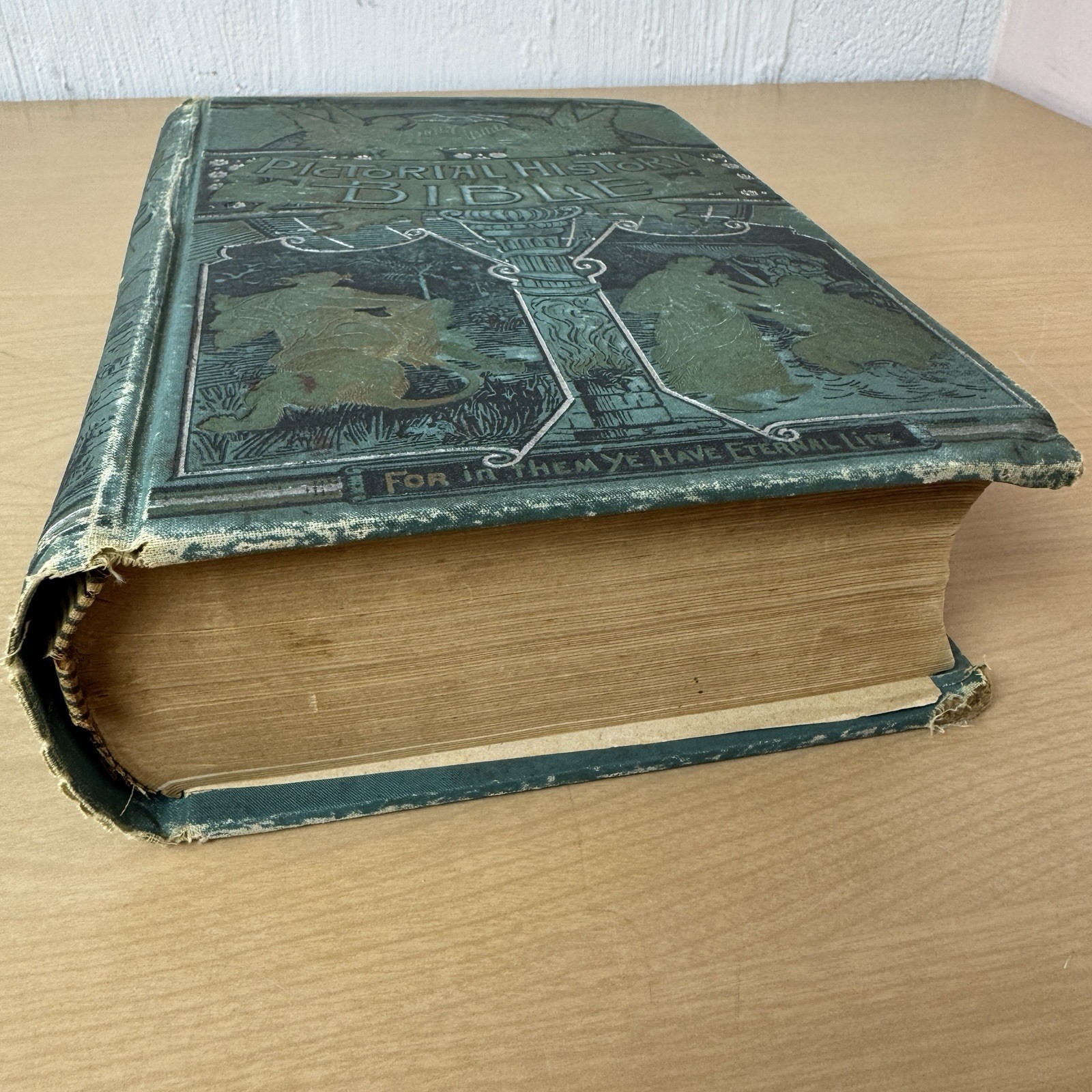 Antique 1880s Pictorial History of the Bible William Smith Illustrated Engraved