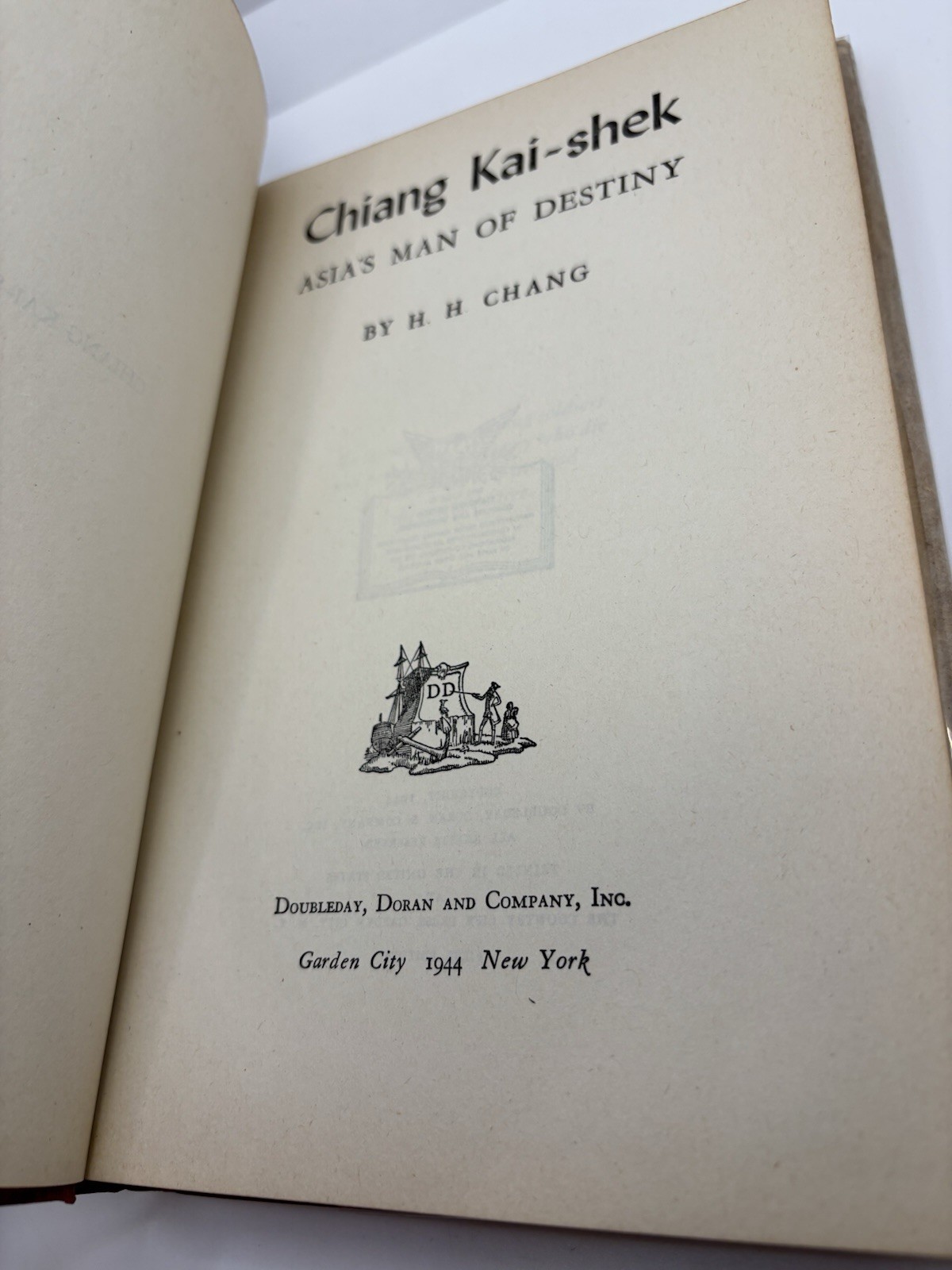 Chiang Kai-Shek : Asia’s Man Of Destiny | HH Chang | 1944 1st Edition Hardcover