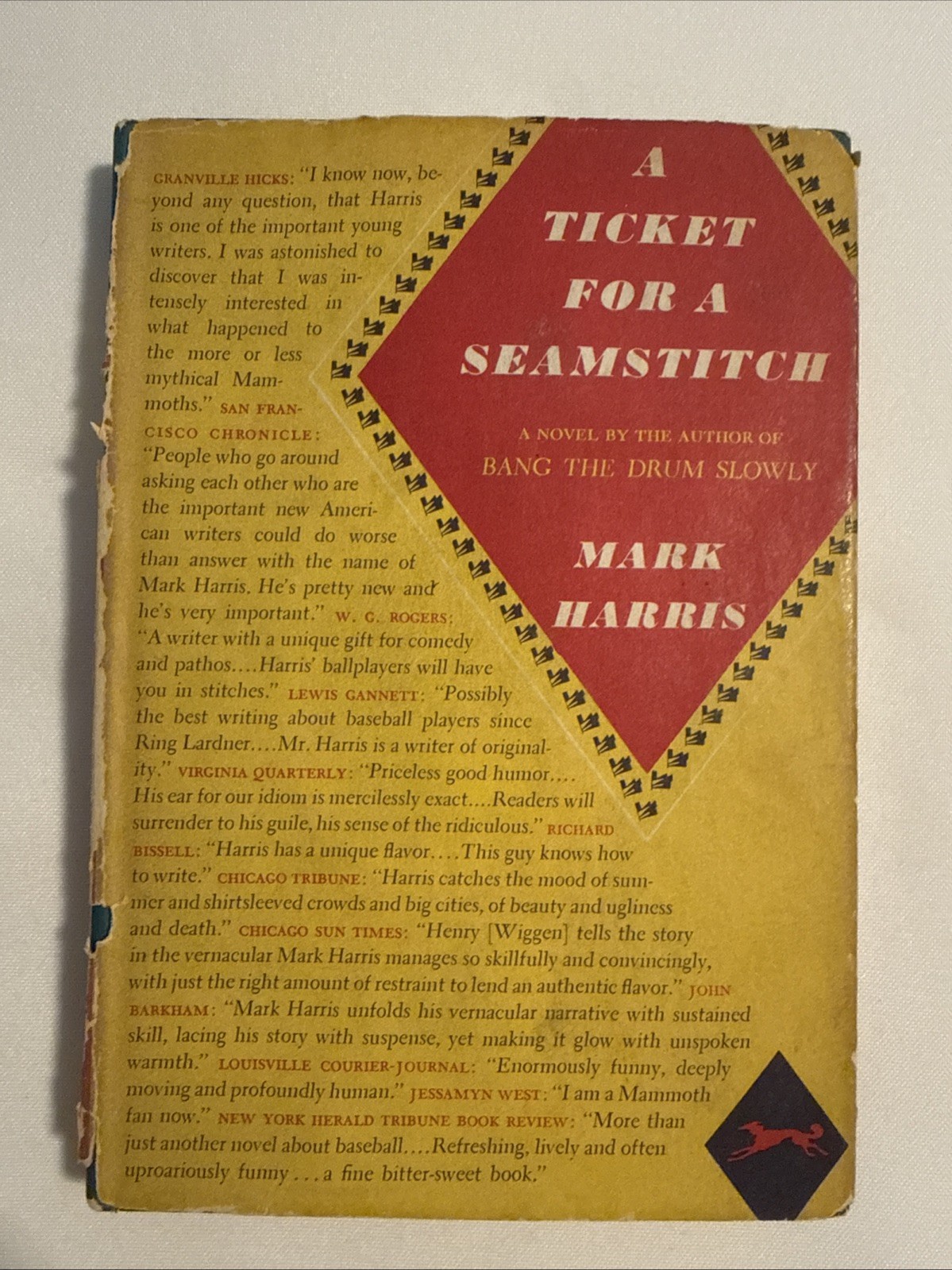 Vintage-A TICKET FOR A SEAMSTITCH by Mark Harris 1957 1st Edition HCDJ Book