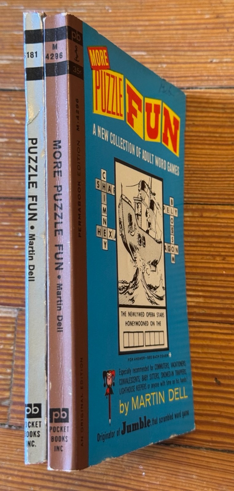 vtg lot PUZZLE FUN pb Martin DELL Jumble word games POCKET BOOKS puzzles 1960s