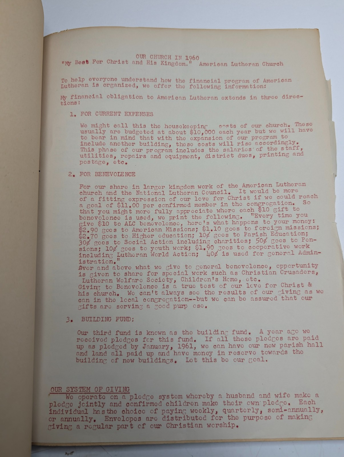c1960s NOT YOURS BUT YOU Christian Giving Handbook Stewardship Wm G Sodt Book