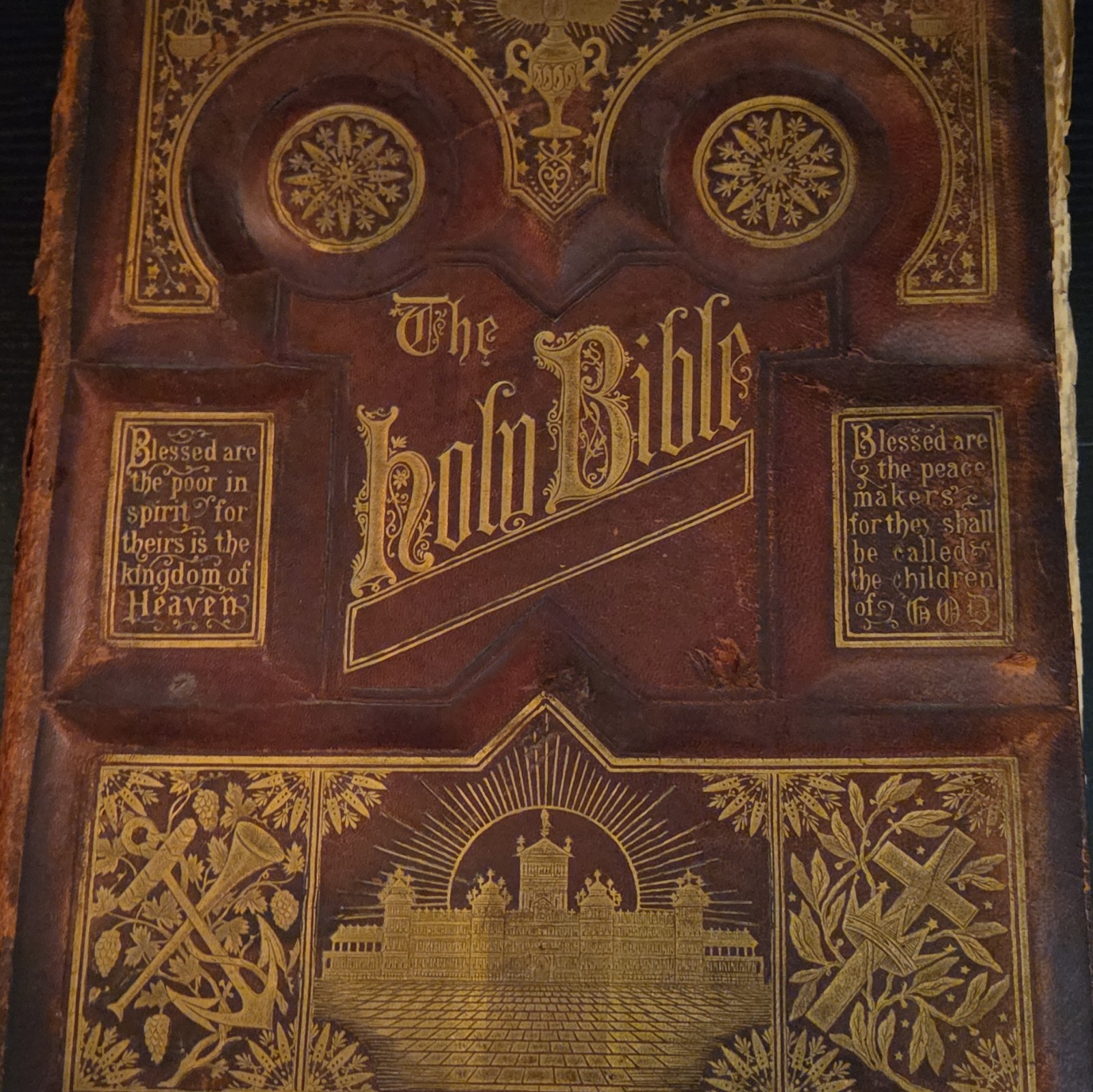 L.A. Davis & Co. The Holy Bible Peerless Edition 1885 Leather Illustrated