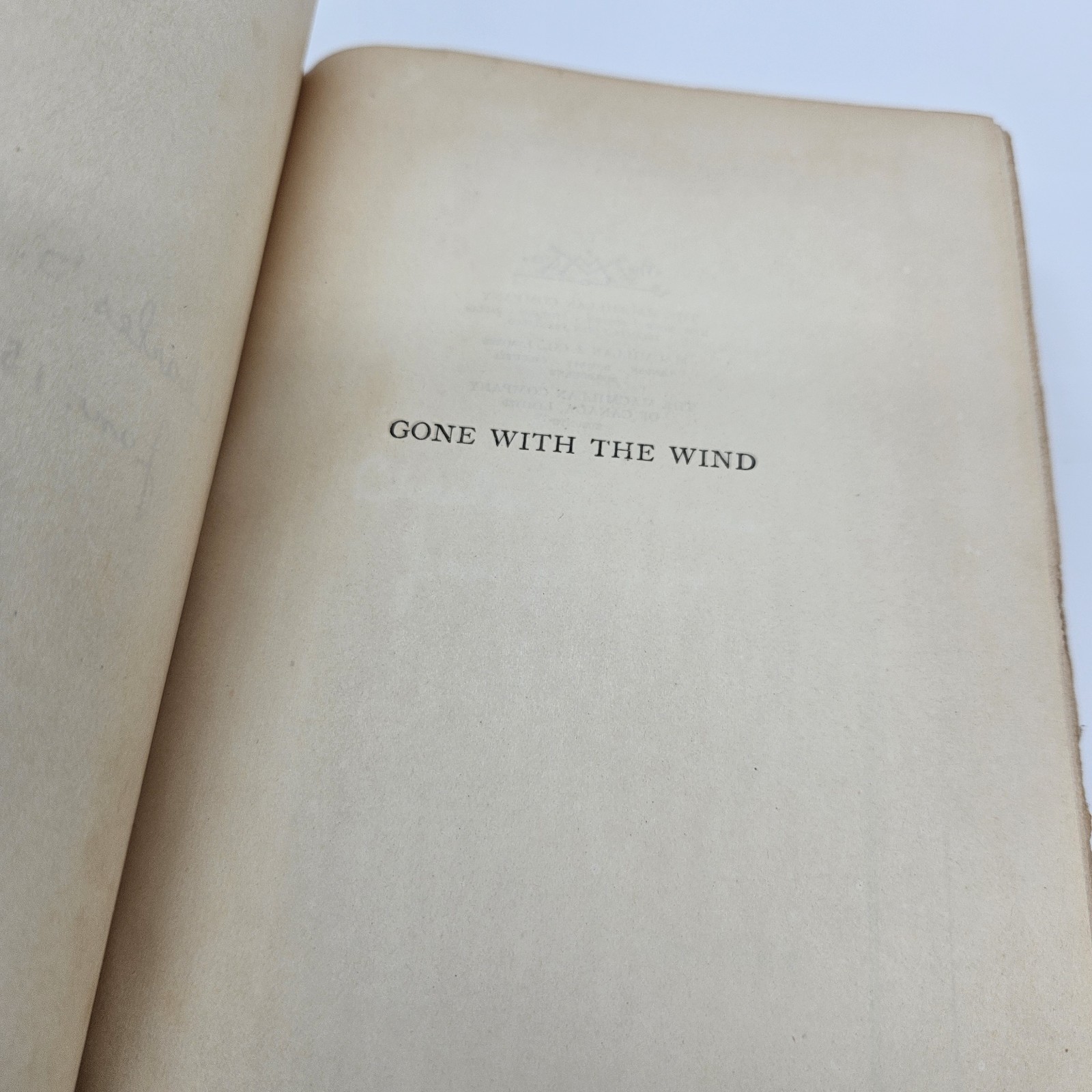 1936 Gone With the Wind Margaret Mitchell Macmillan Cloth Hardcover