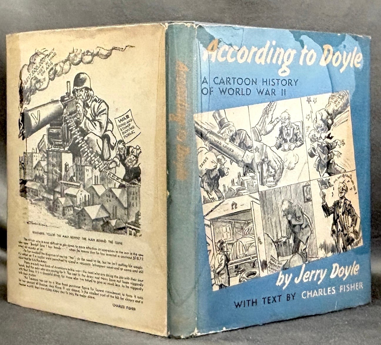 Jerry Doyle / According to Doyle inscribed with cartoon signed 1943 Cartoon 1st