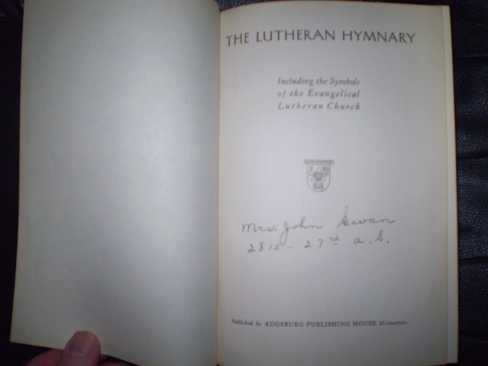 The Lutheran Hymnary (w/Catechism & Augsburg Confession) very good, ships free
