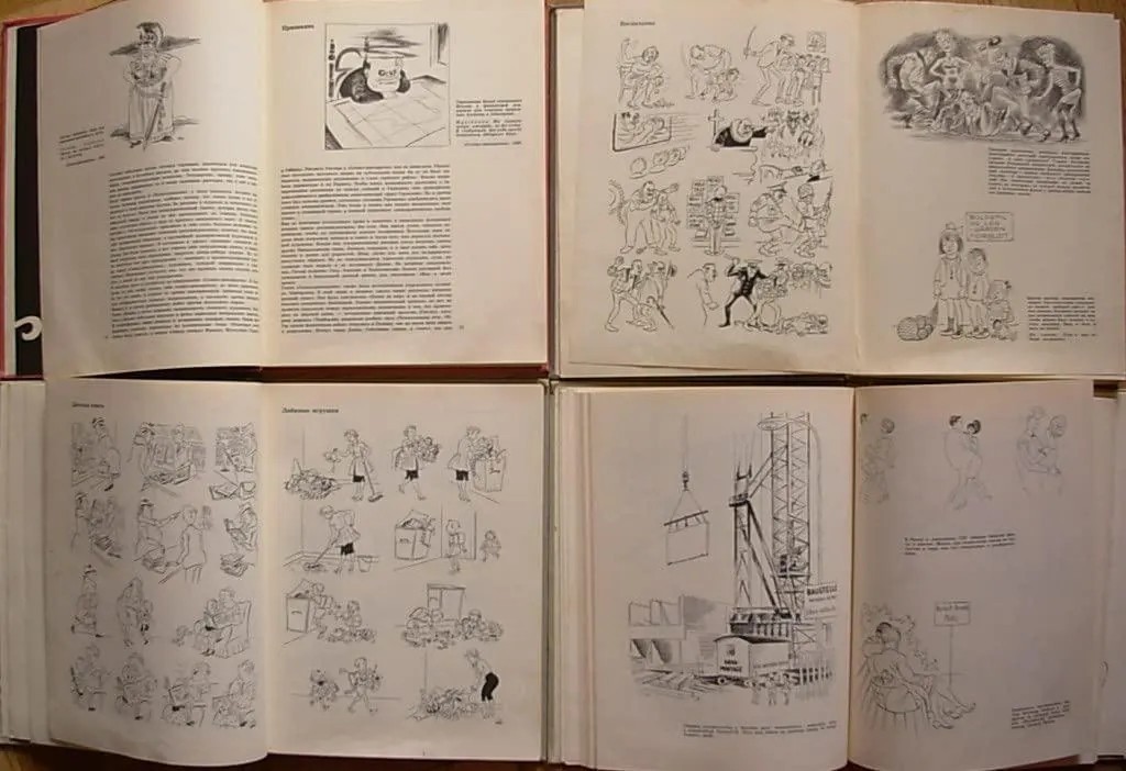 1969 Herluf Bidstrup Political caricature drawing humor Soviet Russian Album 4 V