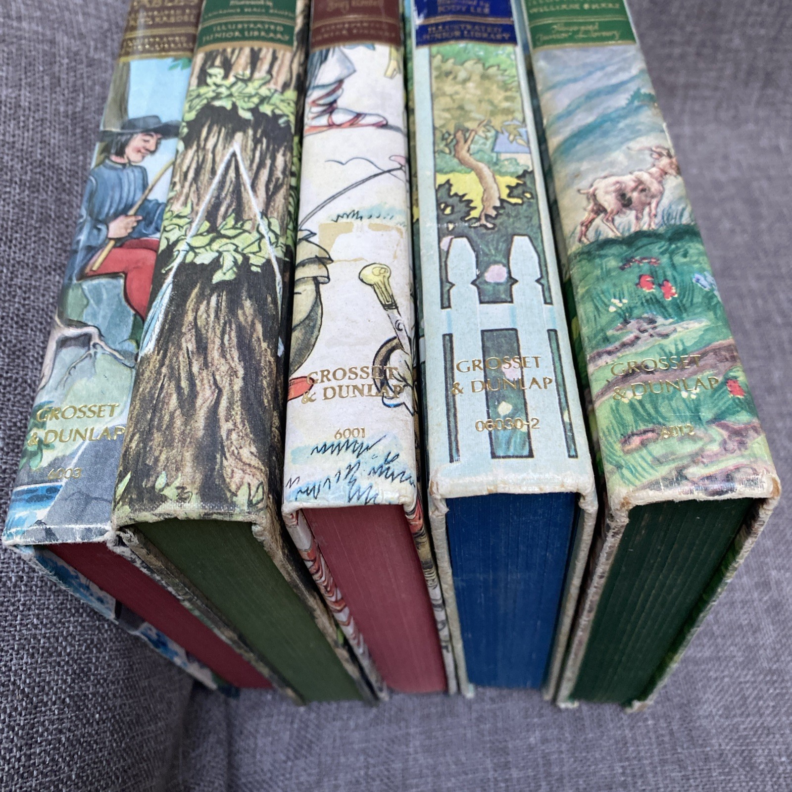 Lot of 5 ILLUSTRATED JUNIOR LIBRARY Edition Books Series Grosset & Dunlap 1980’s