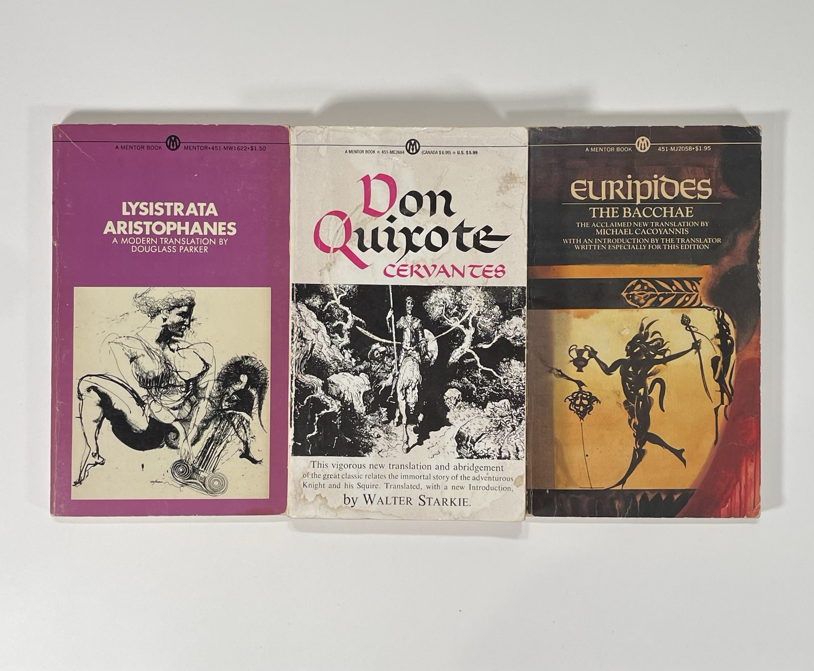 Mentor Paperbacks Drama Lot – Lysistrata Aristophanes Don Quixote Bacchae Vtg