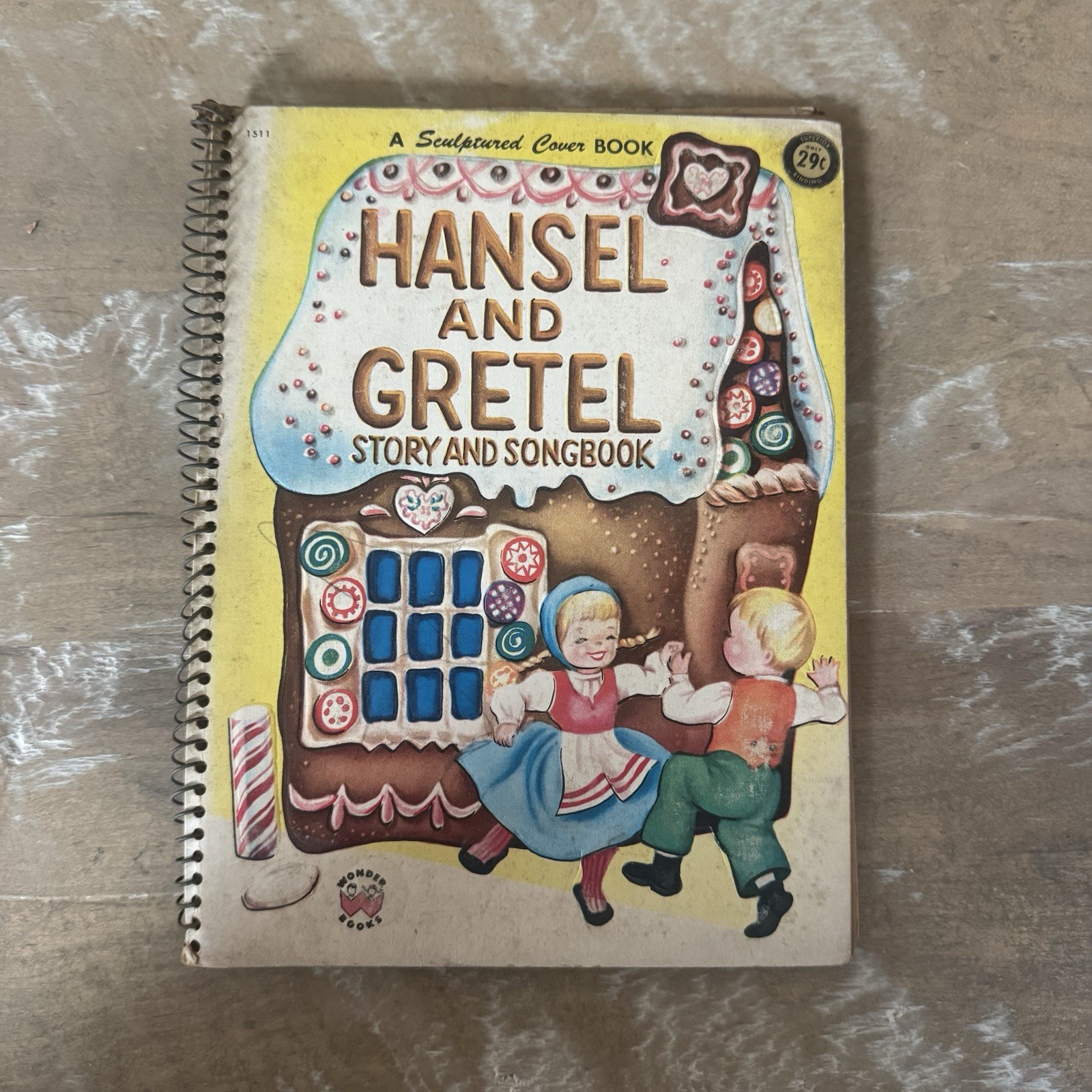Wonder Books Hansel and Gretel Story & Songbook Spiral Bound Illustrated 1957