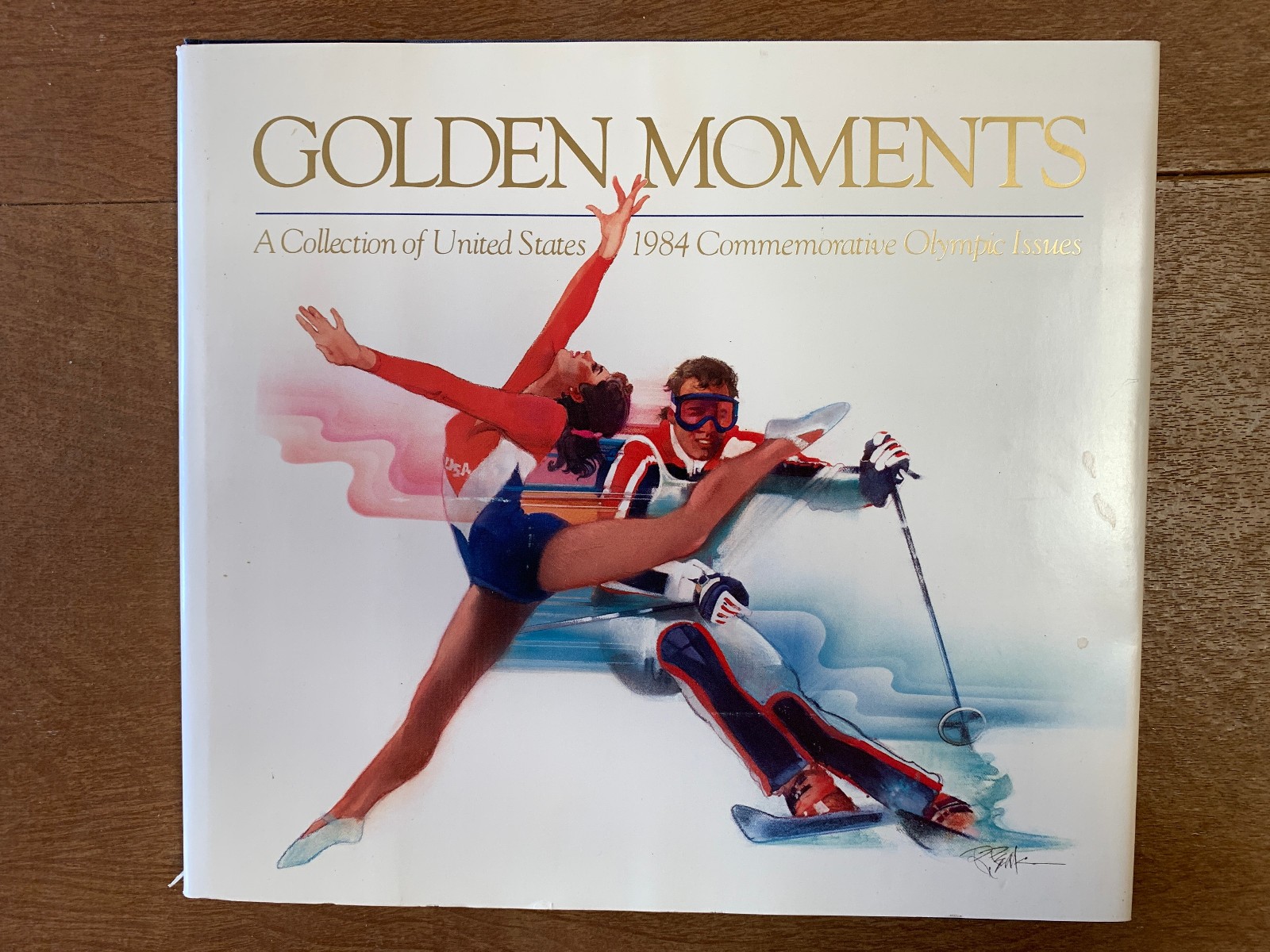 Golden Moments 1984 United States Olympics Book w/ Mint Stamp Set USPS