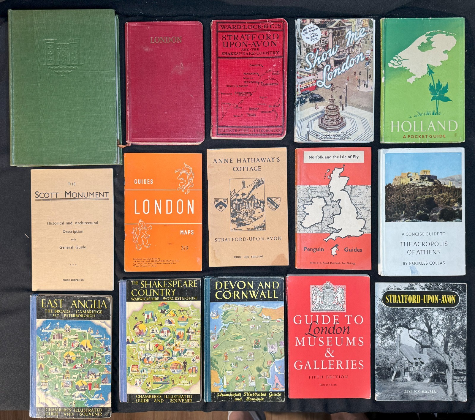 British Travel and History Lot of 15 – 1947-1953 Vintage Guides and Maps RARE