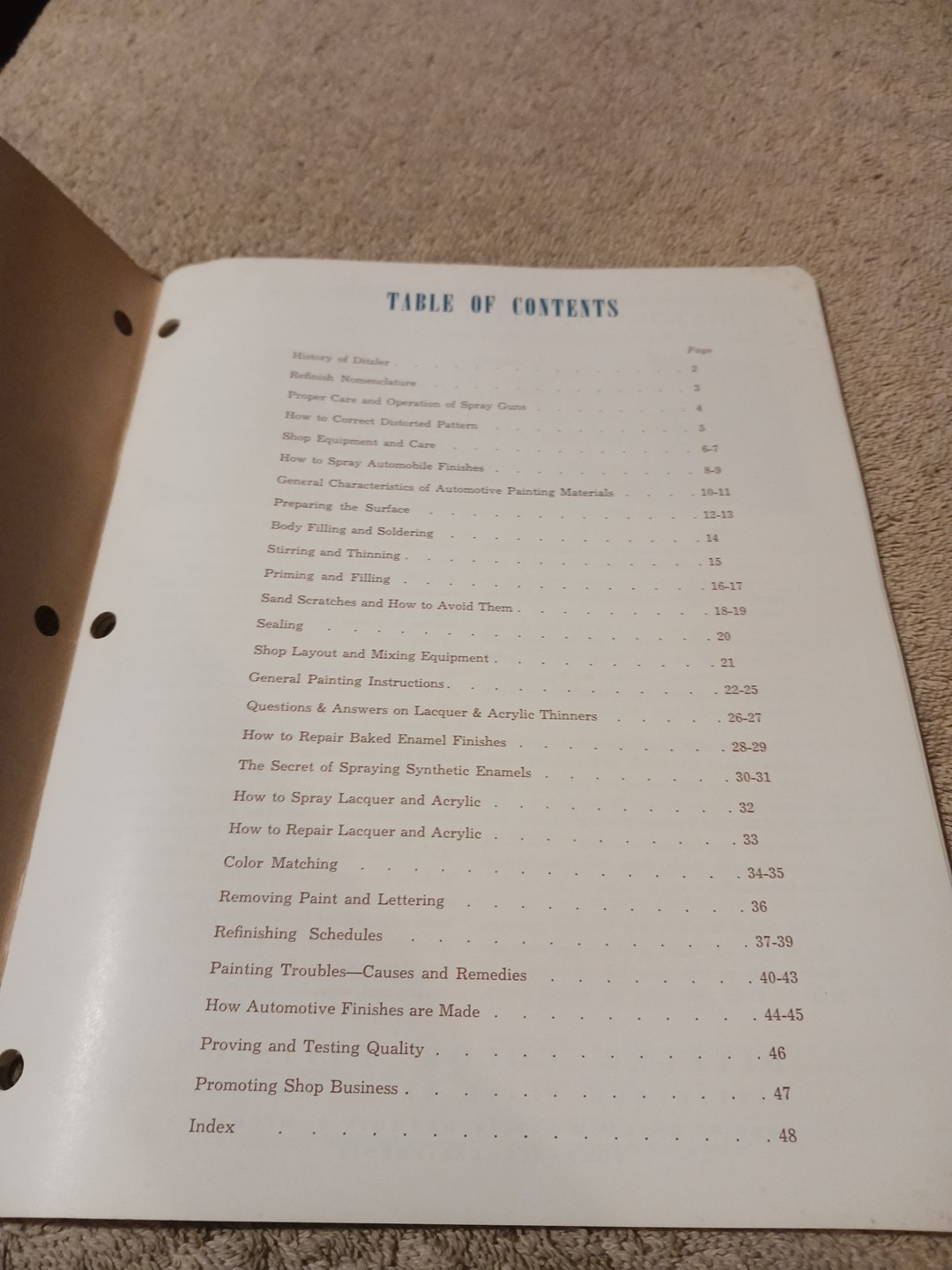 1961 Ditzler Repaint Manual Auto Paint Color Chips PPG Automotive Finishes