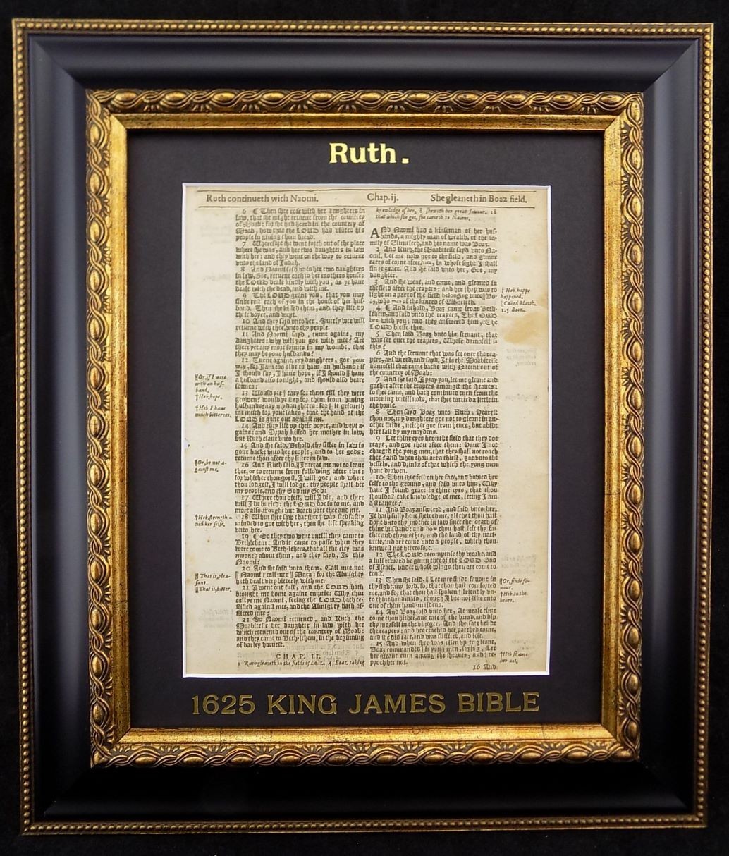 THY GOD, MY GOD, 1625 KING JAMES BIBLE PAGE , RUTH 1-4 , LAST IN KING’S LIFETIME