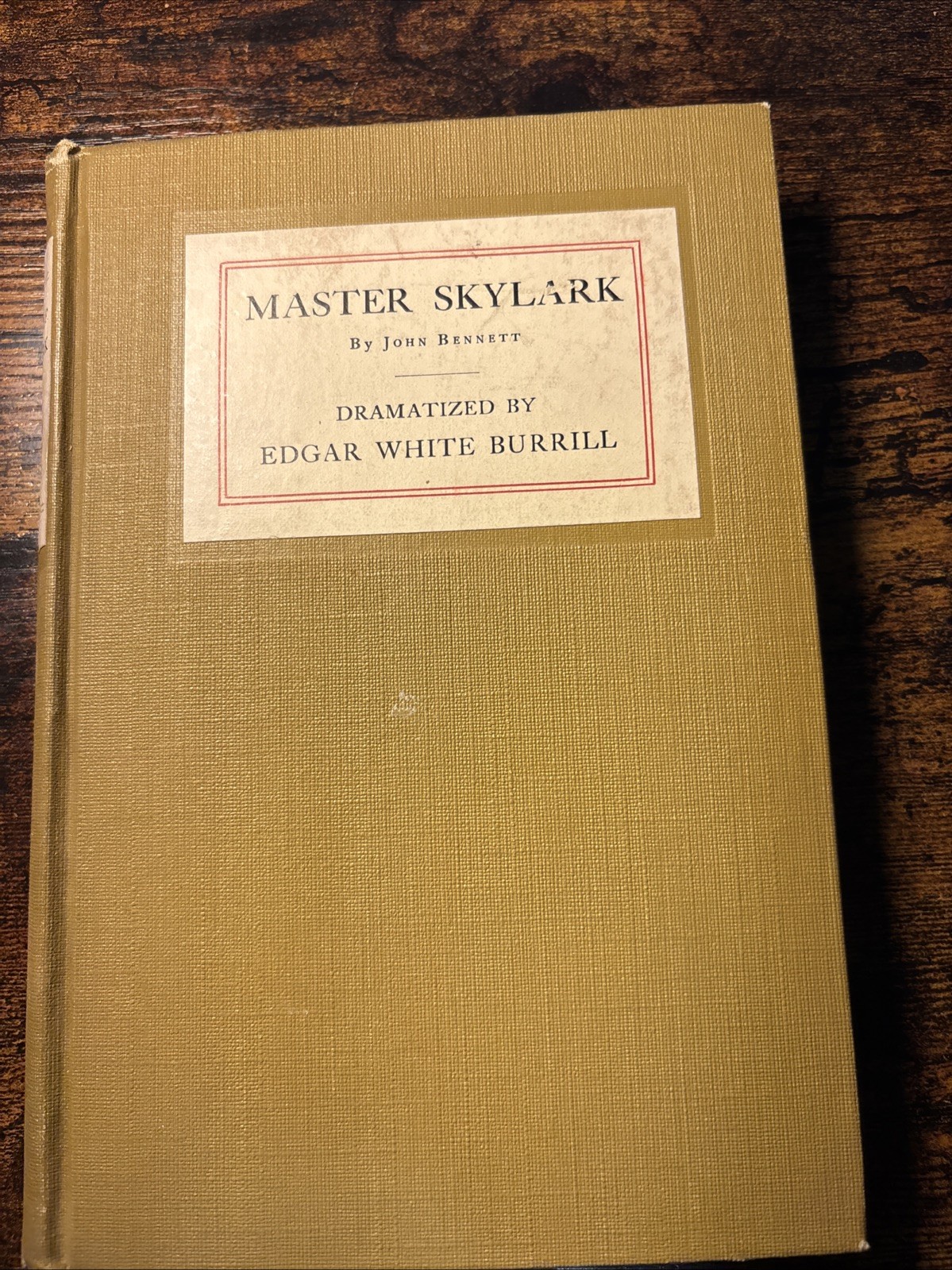MASTER SKYLARK by JOHN BENNETT dramatized by Edgar Burrill 1916 HC Play In 5acts