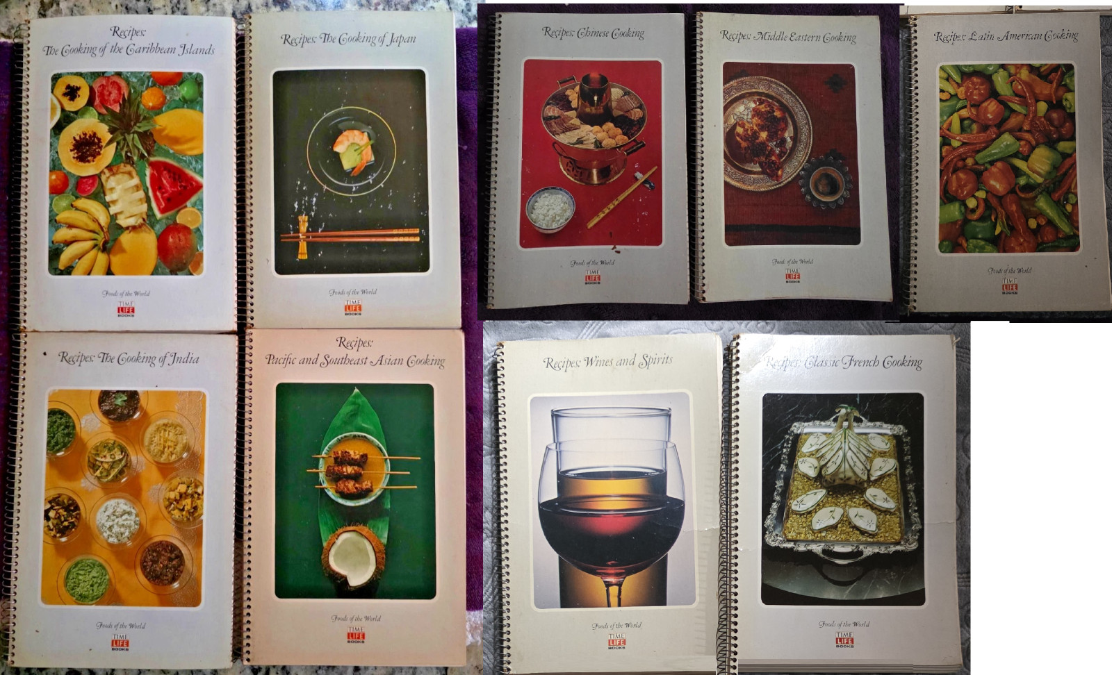 LOT 9 Time Life Foods of the World Recipes Cookbook Spiral Bound Vintage 1968-71