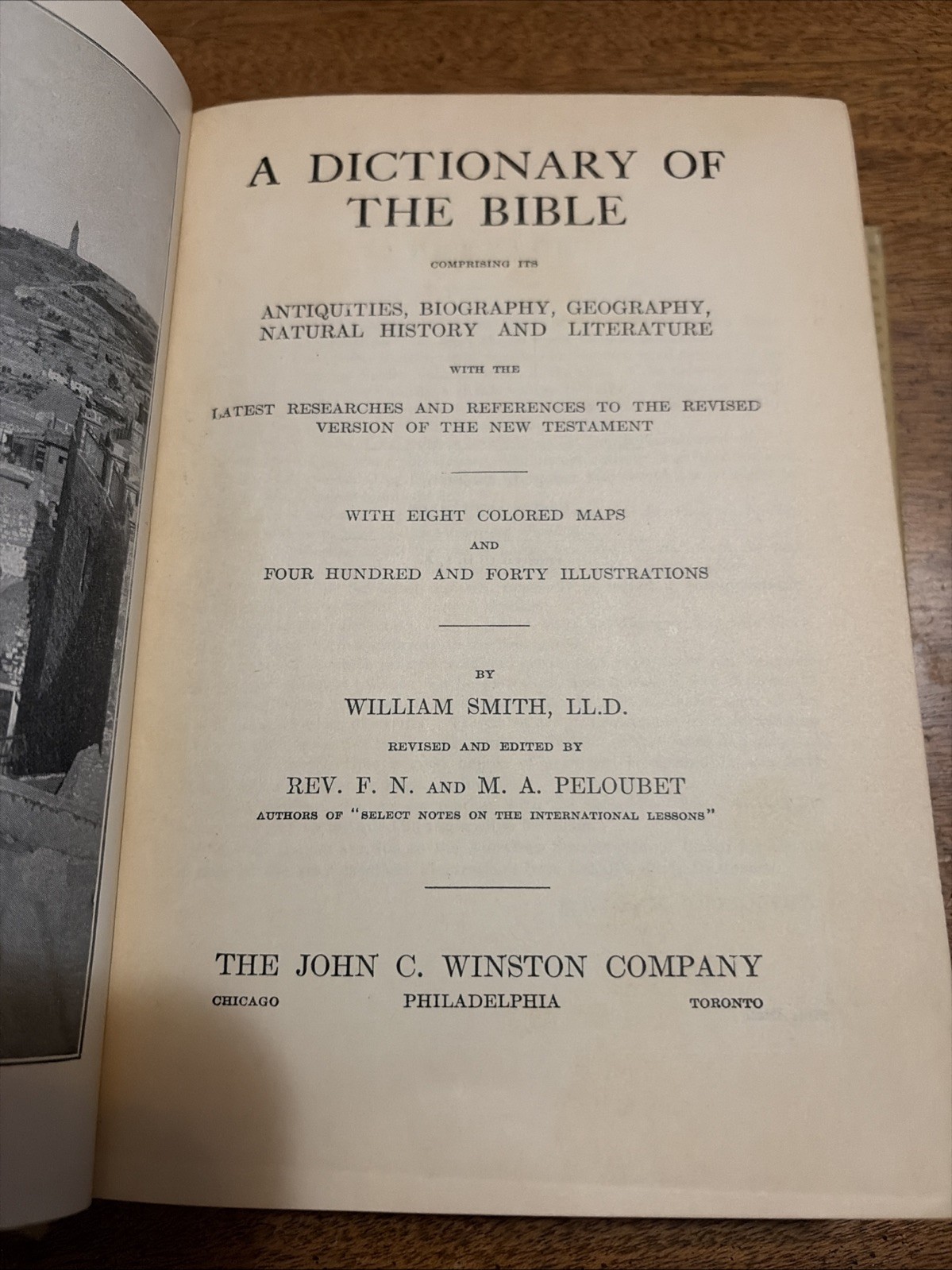 1884 Copyright Bible Dictionary William Smith Peloubet HC 440 Illus 8 Color Maps