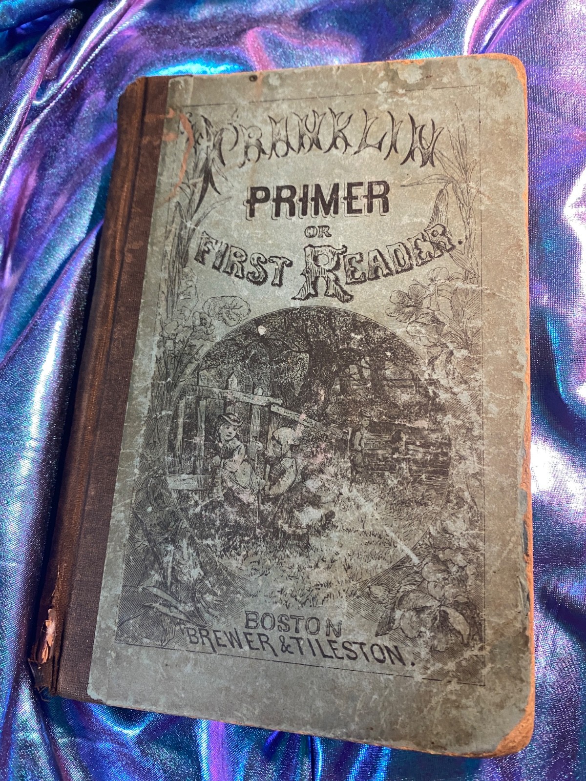 1875 THE FRANKLIN PRIMER OR FIRST READER BOOK BY G. HILLARD & CAMPBELL –